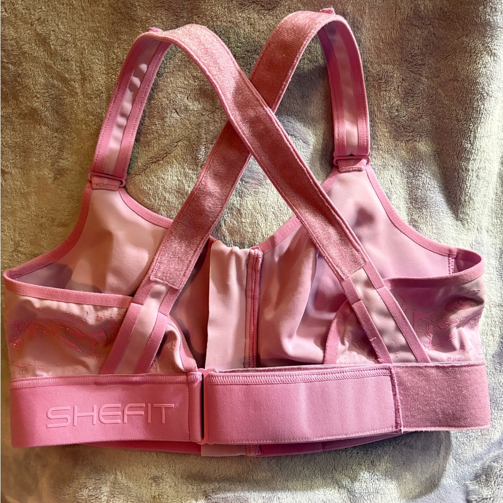 SHEFIT Flex Luxe Pink Sports Bra - Picture 2 of 3
